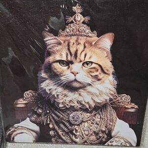 Regal Cat Portrait Canvas Set - Brown and White